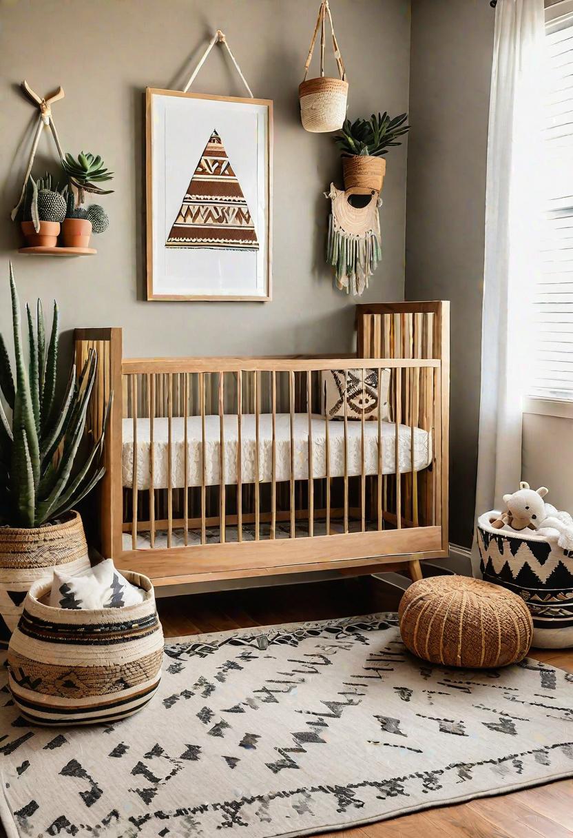 28 Charming Baby Boy Nursery Ideas: Creative Themes and Decor for Your Little Man 30 27. Earthy Aztec Nursery Decor-0