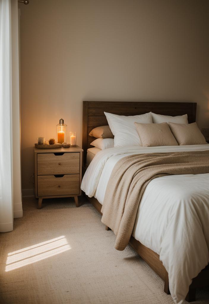 36 Earthy Bedroom Ideas for a Serene Space 41 23. Earthy Bedroom Lighting: Salt Lamp-0