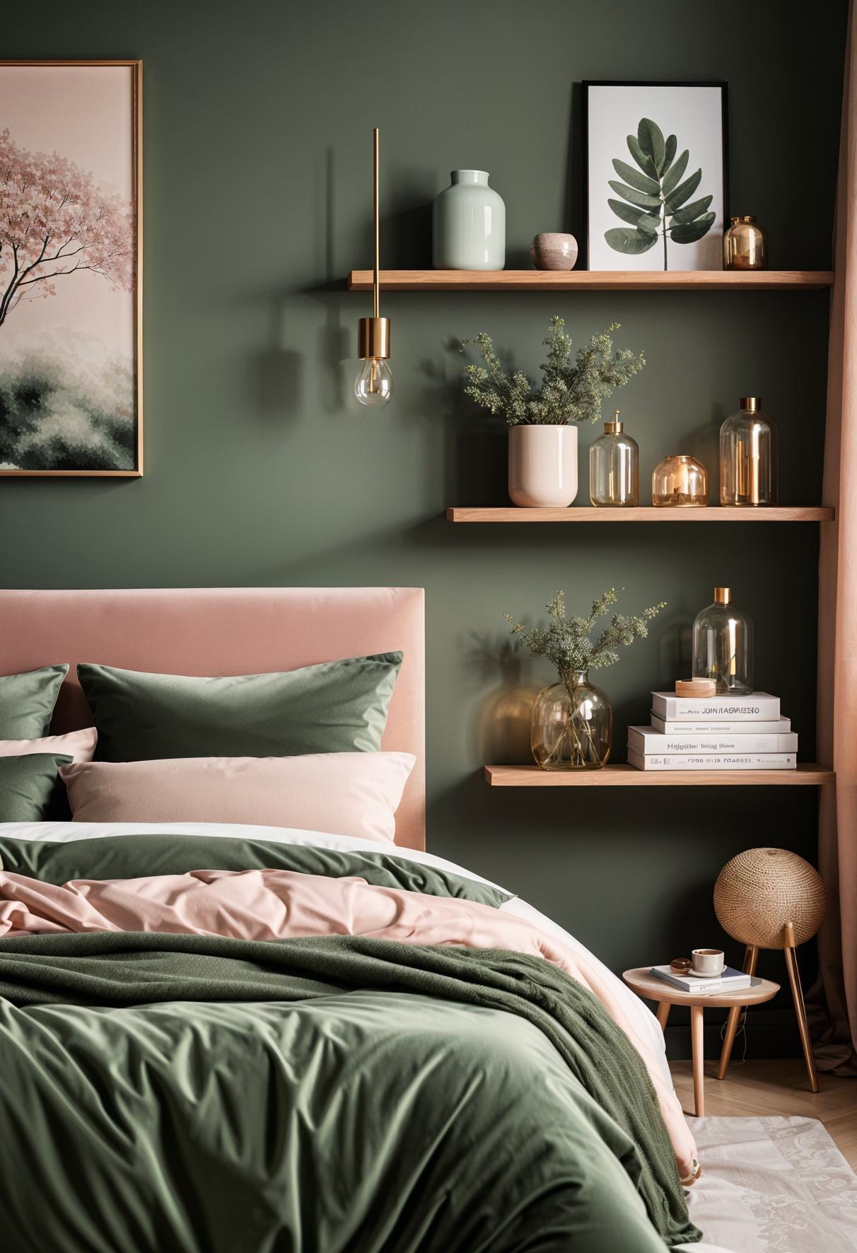 30 Chic Sage Green and Blush Bedroom Ideas 53 28. Earthy Crystal Bedroom Accessories-0