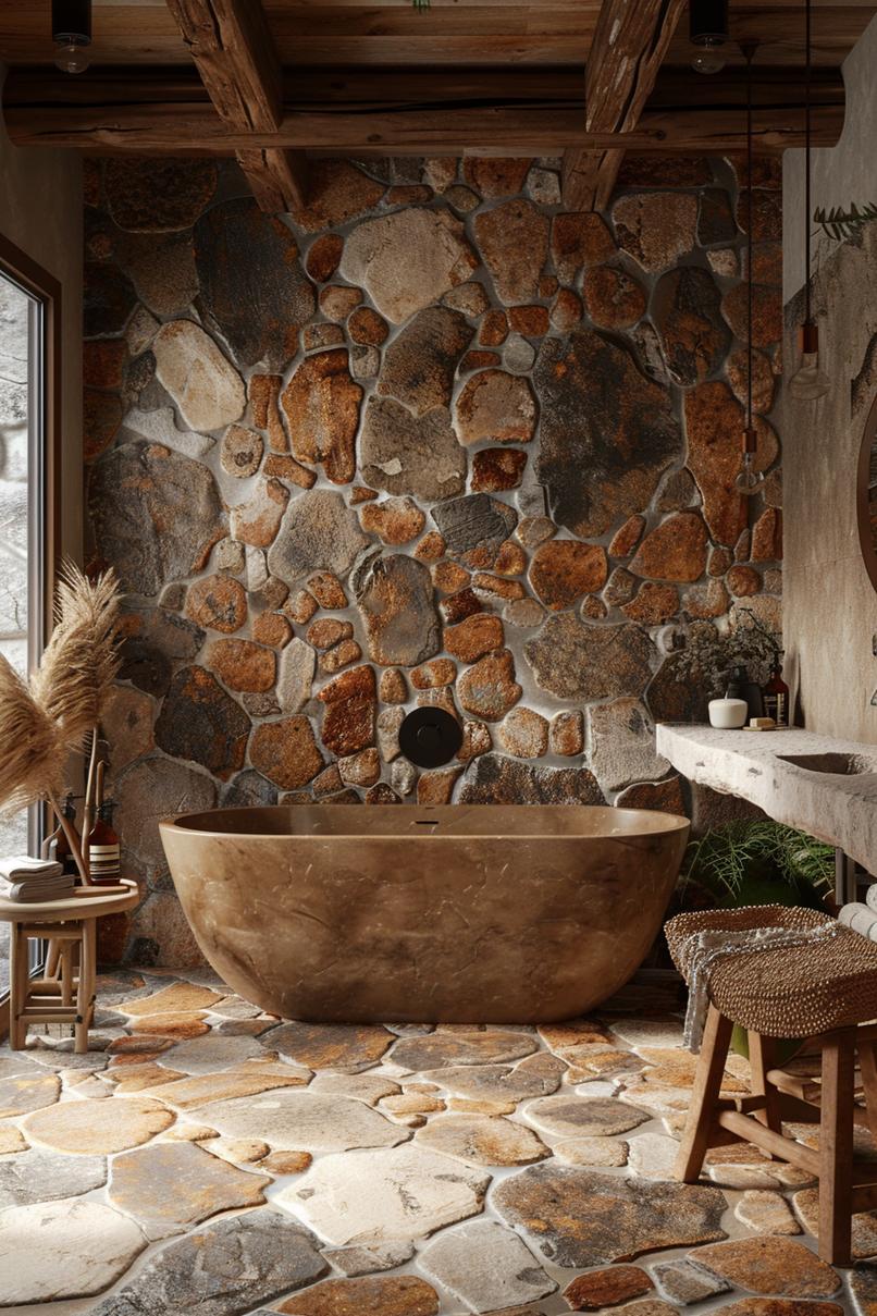 19 trendy bathroom tiles ideas, the WoW 27 15. Earthy pebble tile inspiration-1