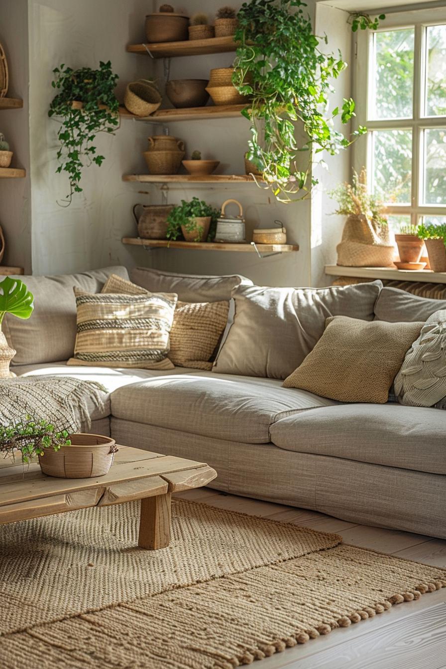 19 unique earthy living room ideas for a cozy makeover 17 5. Earthy Scandinavian design with tone Pots-2