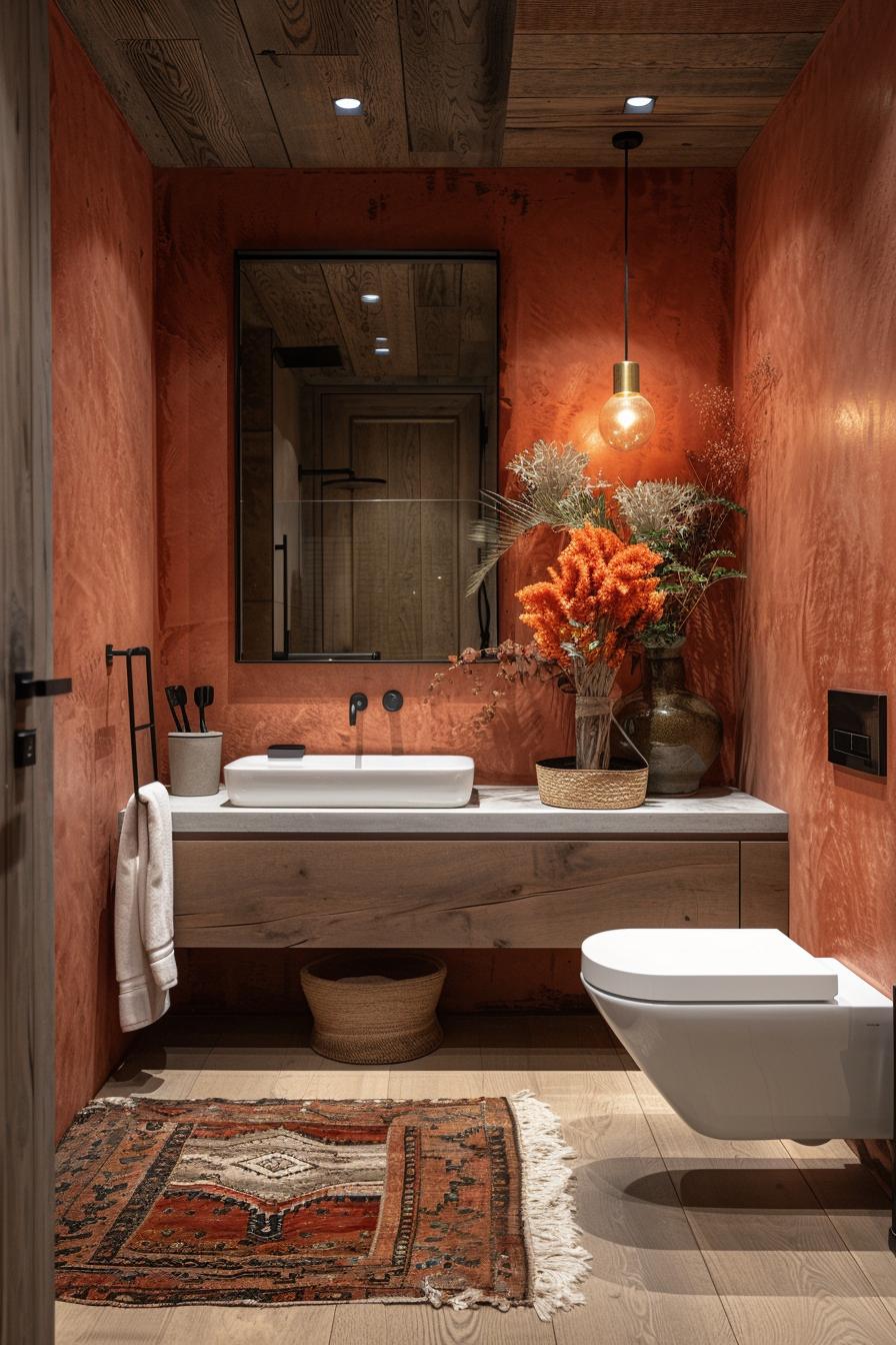 15 trendy bathroom colors for a breathtaking makeover 39 14. Earthy terracotta vibes: transform your bathroom-1