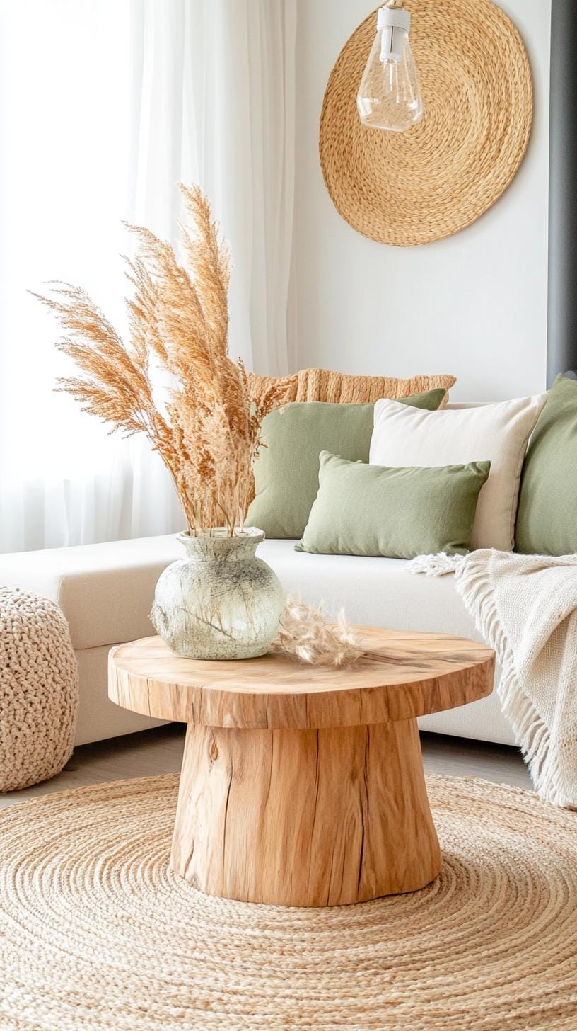21 Cozy organic modern living room ideas for copying 17 17 5. Earthy color palette with beige, taupe and olive green tones-1
