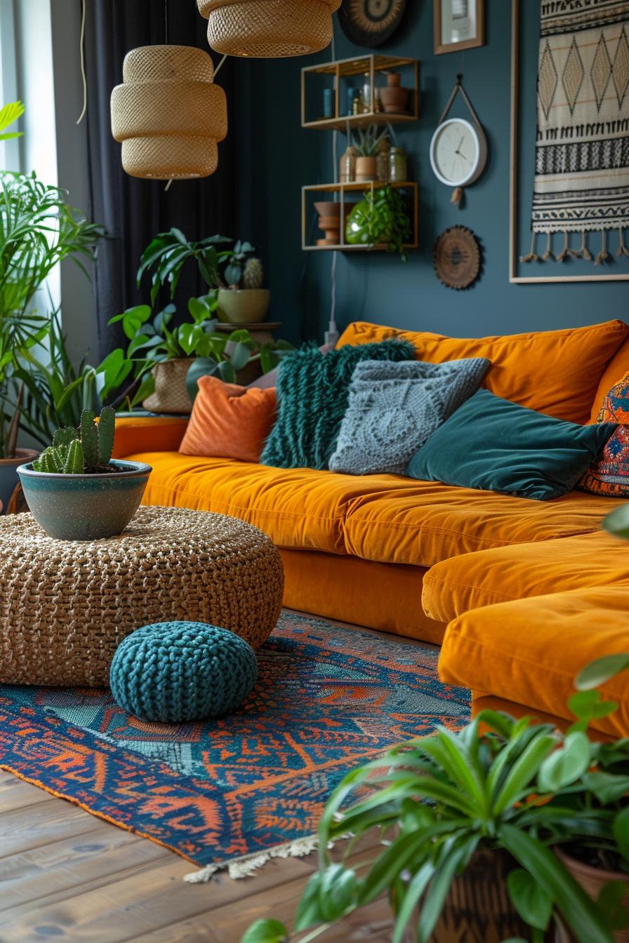19 beautiful boho in the middle of the century modern living room 39 13. Ecentric base pillow assembled-1