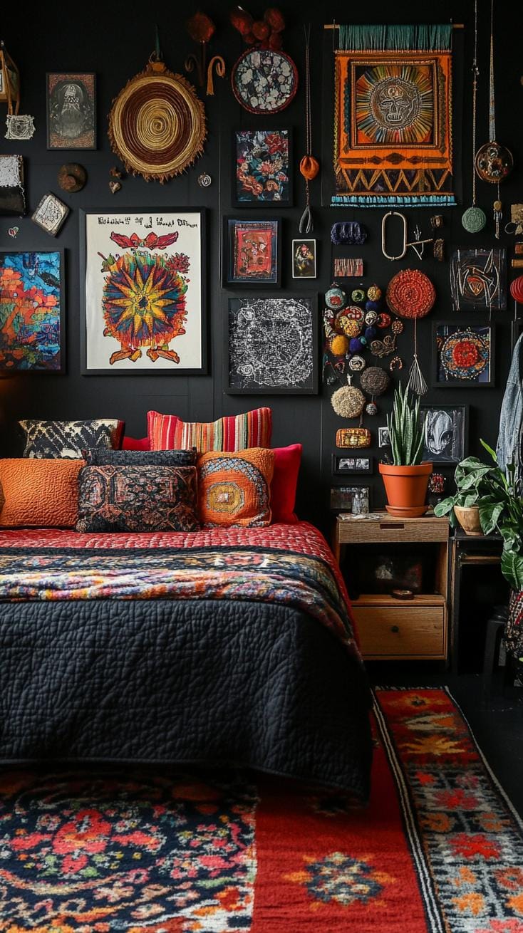 15 unique Boho bedroom decoration ideas that you have to see 20 7. Eklectic Boho Gallery Wall Inspiration-1