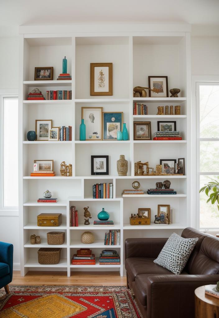 21 elegant built -in shelves for the living room 11 9. Eklectic Cubby shelves Display Section 0