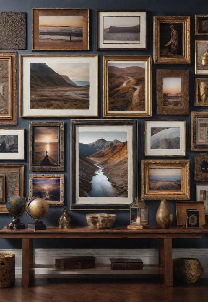 21 Inspirational Boho Living Room Ideas for 2024 12 9. Eklectic gallery wall decor-0