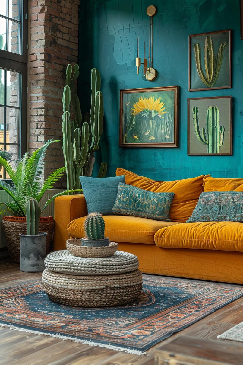 19 beautiful boho in the middle of the century modern living room 49 16. Eklectic gallery wall inspiration-1