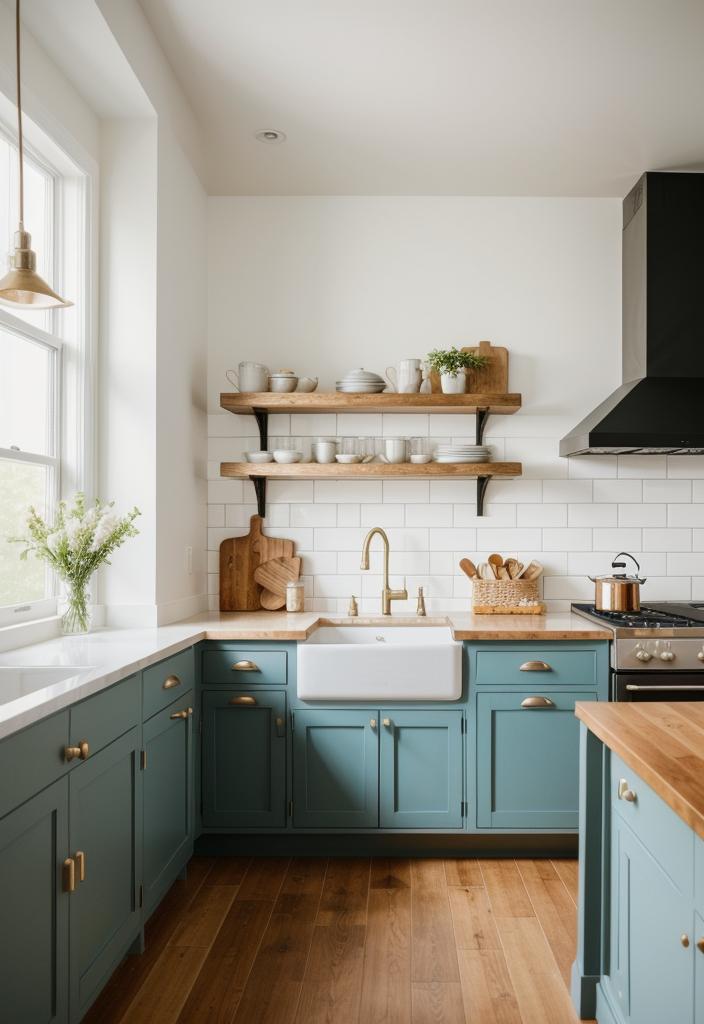 33 Modern Farmhouse Kitchen Ideas: Blending Rustic Charm with Contemporary Design 36 28. Eclectic Knob Selection for Farmhouse-0