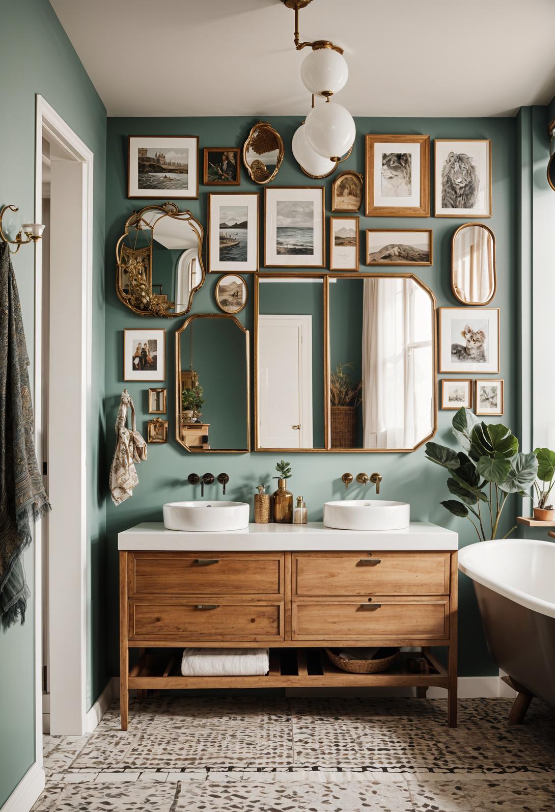 27 Dreamy Boho Bathroom Inspirations for Your Home Makeover 35 20. Eclectic Mirror Gallery Wall Ideas-0