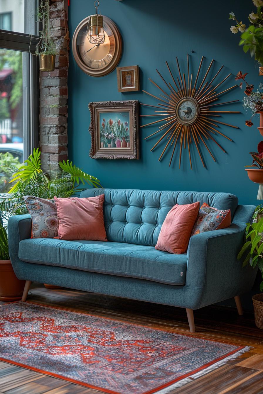 21 Cozy middle of the century modern living room ideas 62 20. Eklectic pattern mix in the middle of the century-2