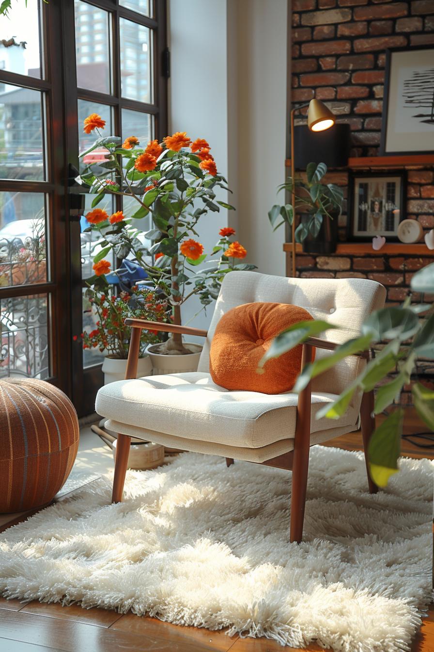 21 Cozy middle of the century modern living room ideas 39 13. Eklectic carpet pairing with seating