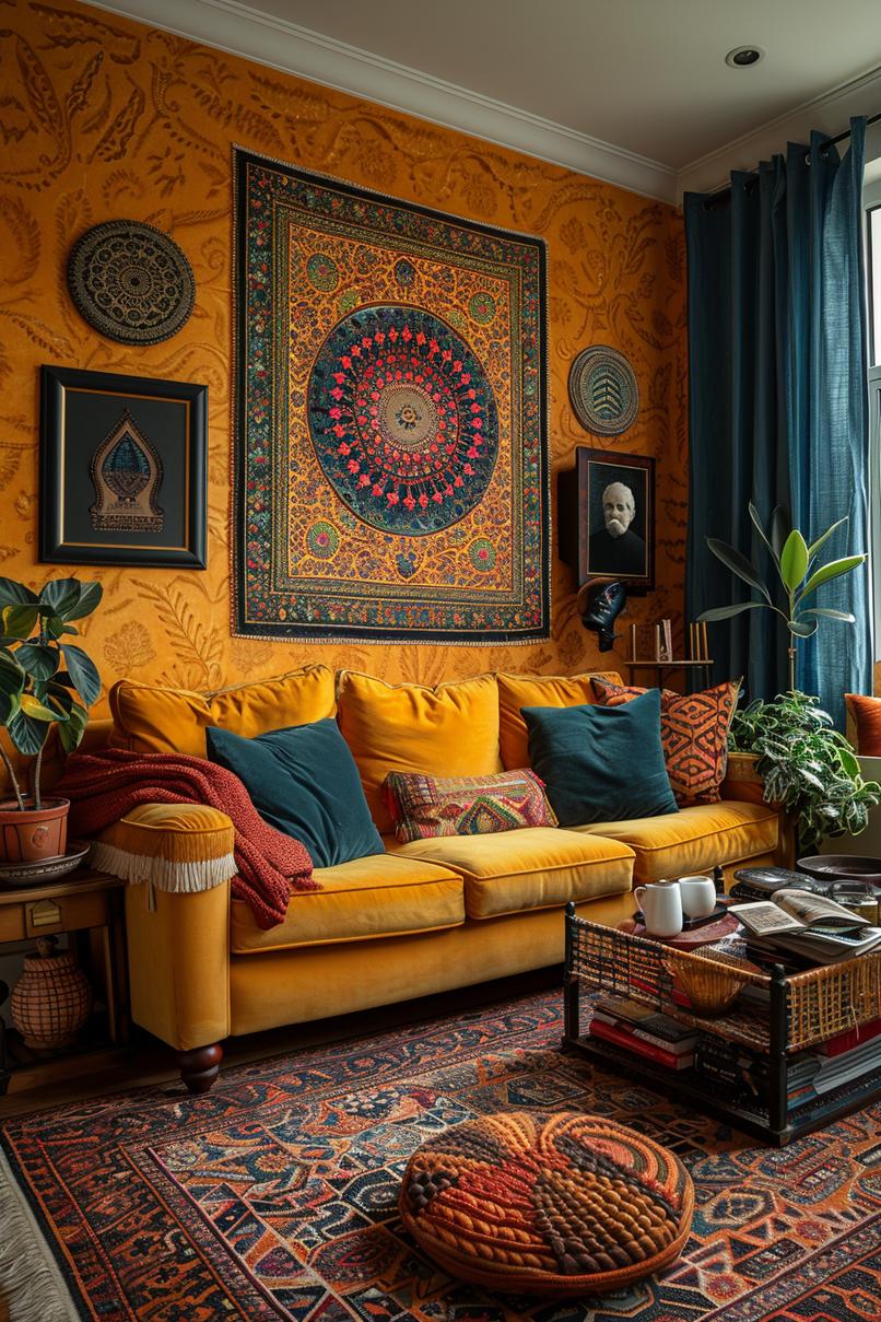 19 beautiful boho in the middle of the century modern living room 24 9. Eklectic wallpaper Fusion Spotlight-0