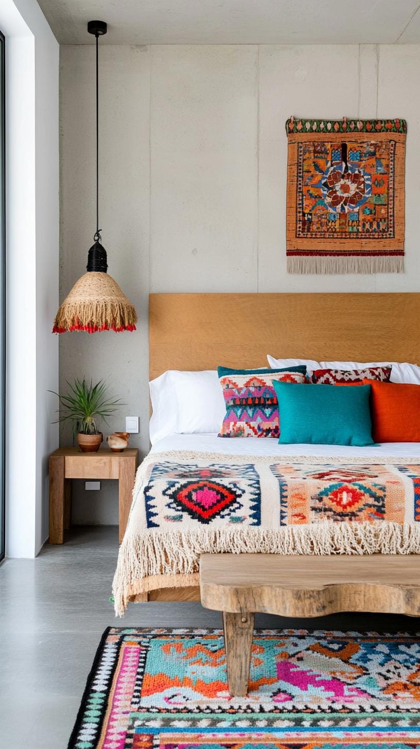 21 modern bedroom ideas for your 2025 makeover 57 17. Eklectic harmony combine patterns and styles for a personalized touch-1