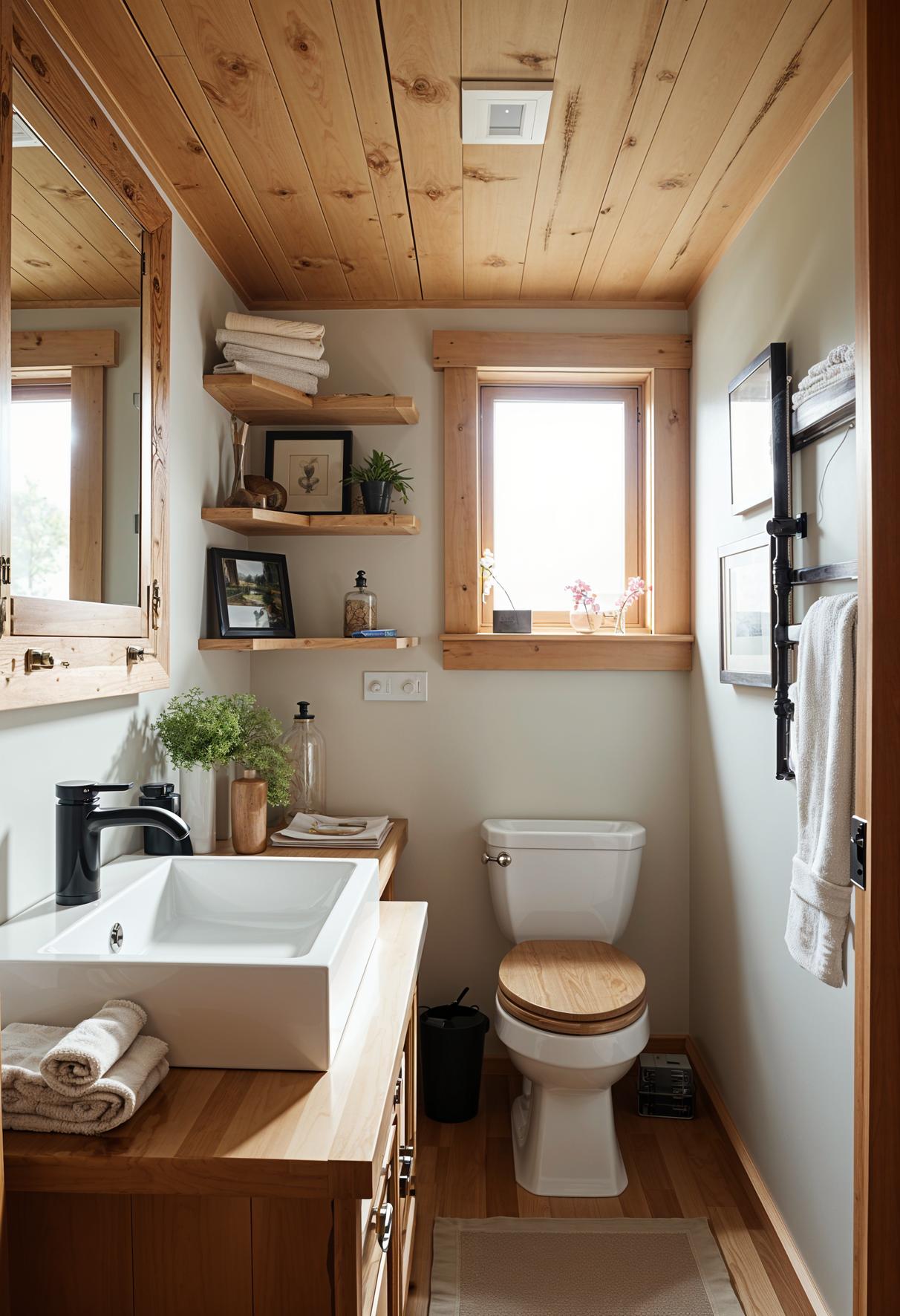 25 Genius tiny bathroom ideas for your makeover 68 25. Environmentally friendly bathroom with recovered wood-1
