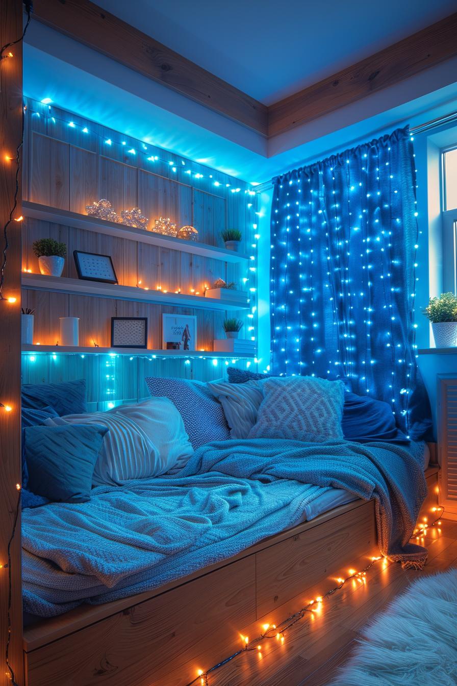 19 ideas for creative dormitory room for boys 15 6. Nervous LED space decor for Guys-0