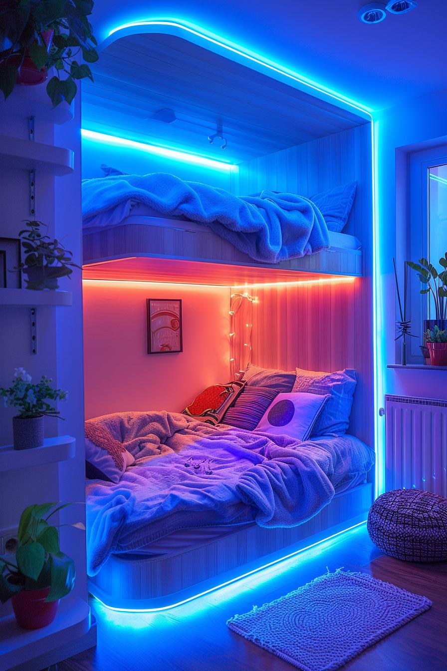 19 ideas for creative dormitory room for boys 16 6. Nervous LED space decor for Guys-1