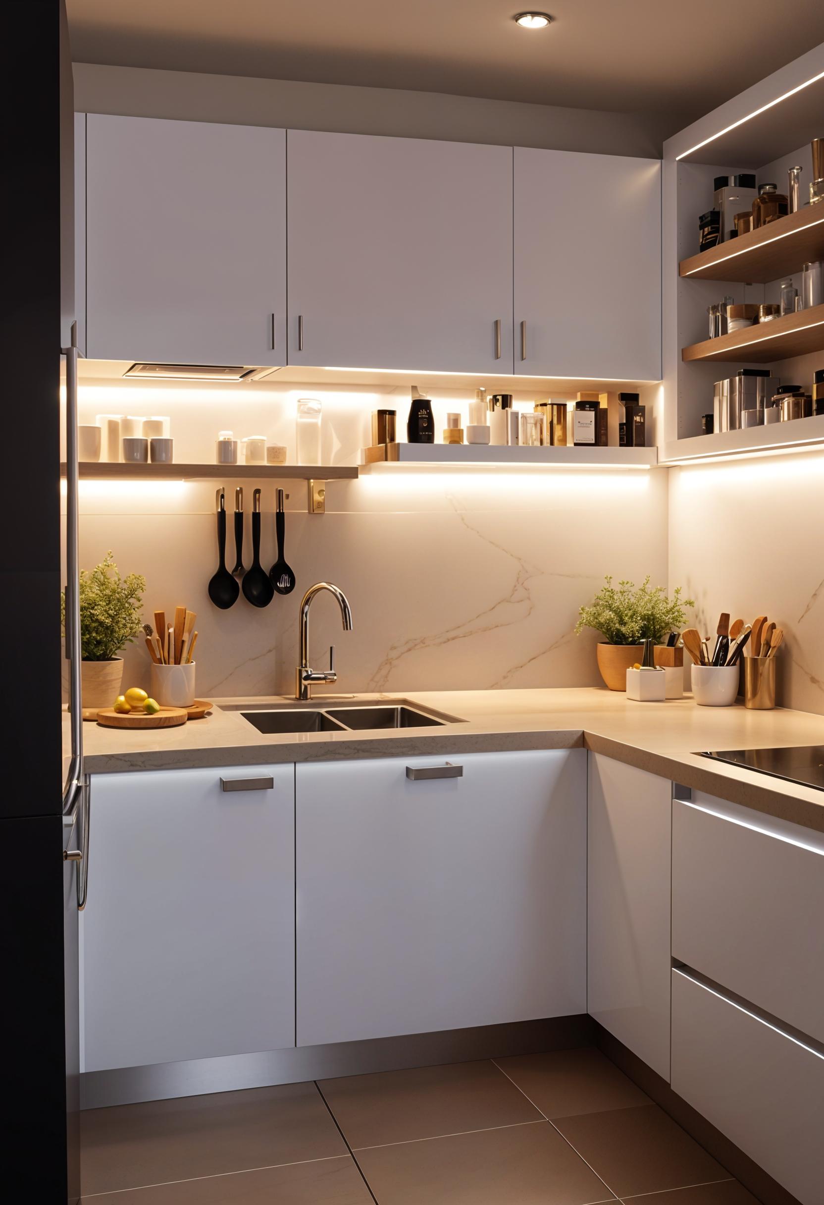 20 Genius tiny kitchen ideas for small apartments 28 9. Efficient lighting for small kitchen-2