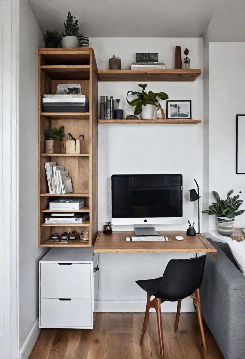 Small Space, Big Impact: 34 Minimalist Living Room Ideas for Every Apartment 12 10. Efficient Work-From-Home Desk-0
