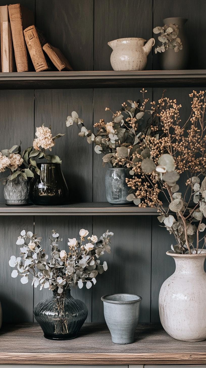 19 cozy, atmospheric farmhouse living room ideas, the wow 34 11. Elegant farmhouse shelf decoration Ideen-1