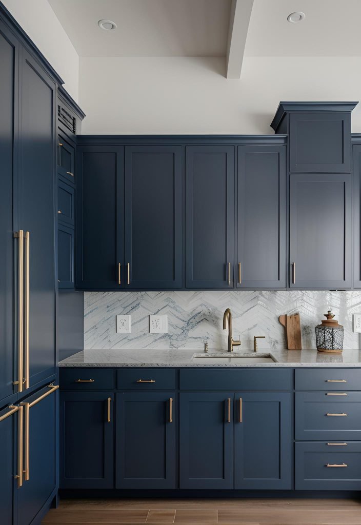 39 Trendy Blue Kitchen Cabinet Ideas: with Cool, Sophisticated Vibes 15 11. Elegant Indigo Kitchen Renovation-0
