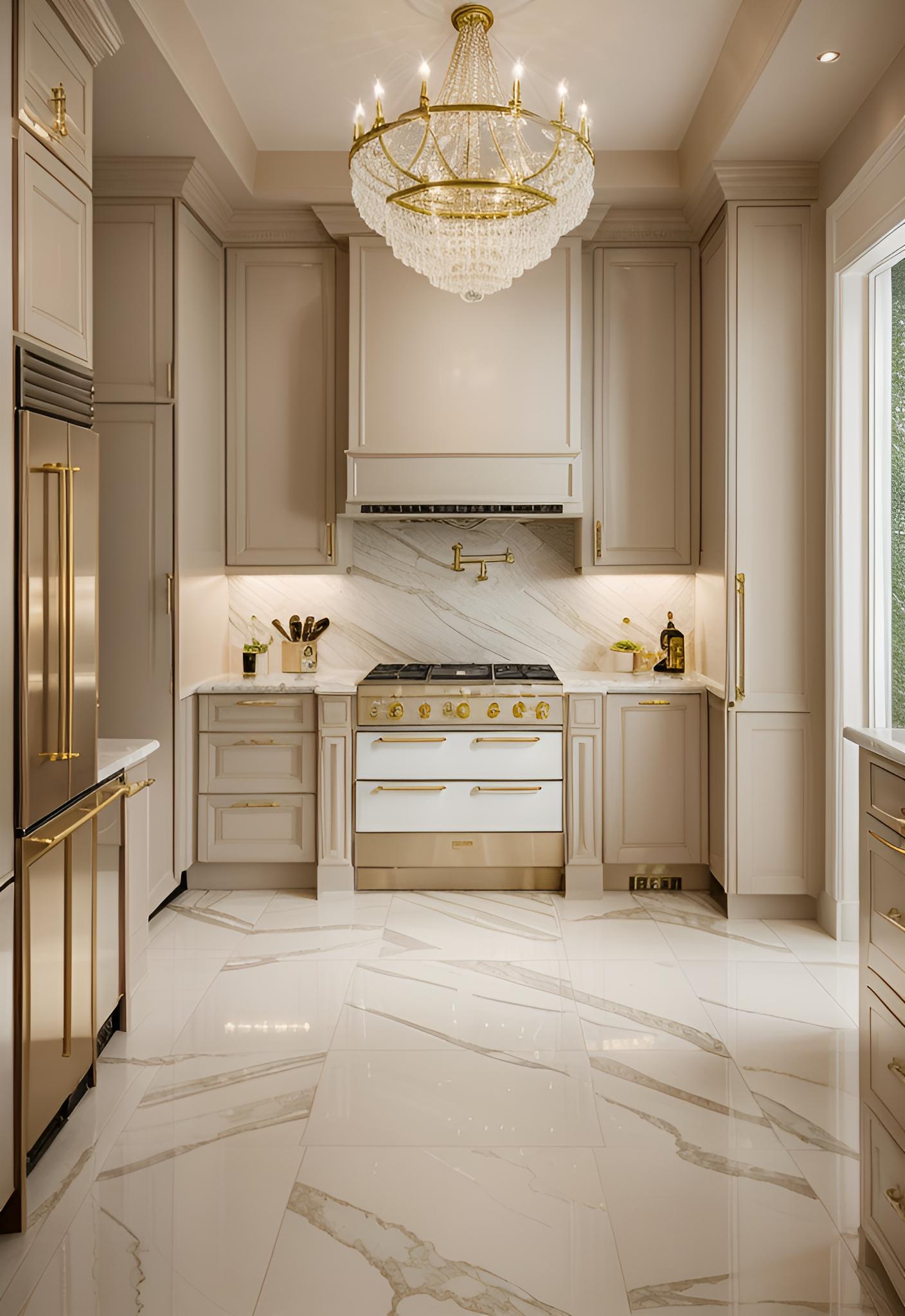 45 Timeless Kitchen Design Ideas for Everlasting Style 40 34. Elegant Marble & Gold Kitchen-0