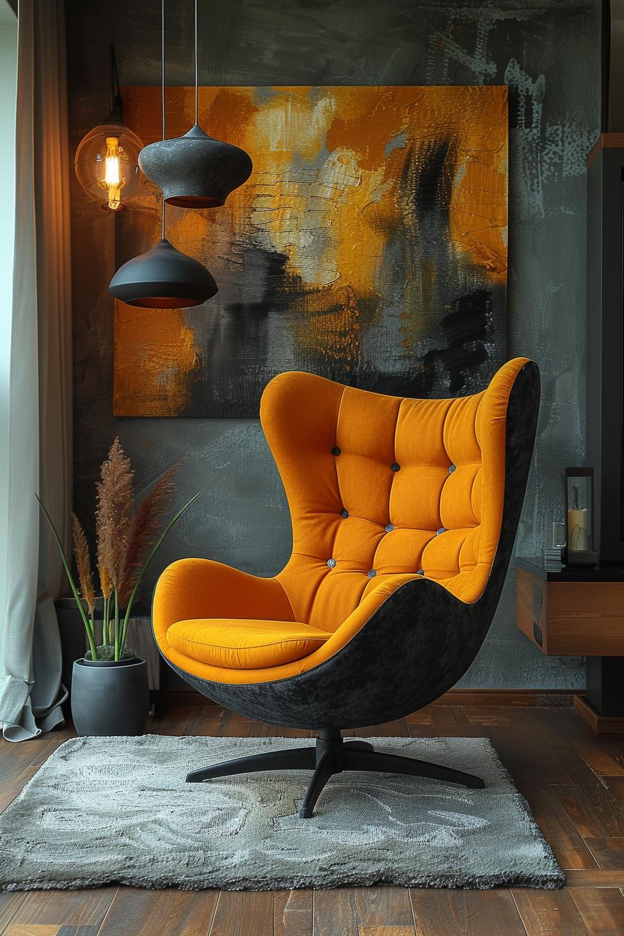 15 Best moody mid -century modern living room ideas 18 5. Elegant in the middle of the century Lounge Chair-1