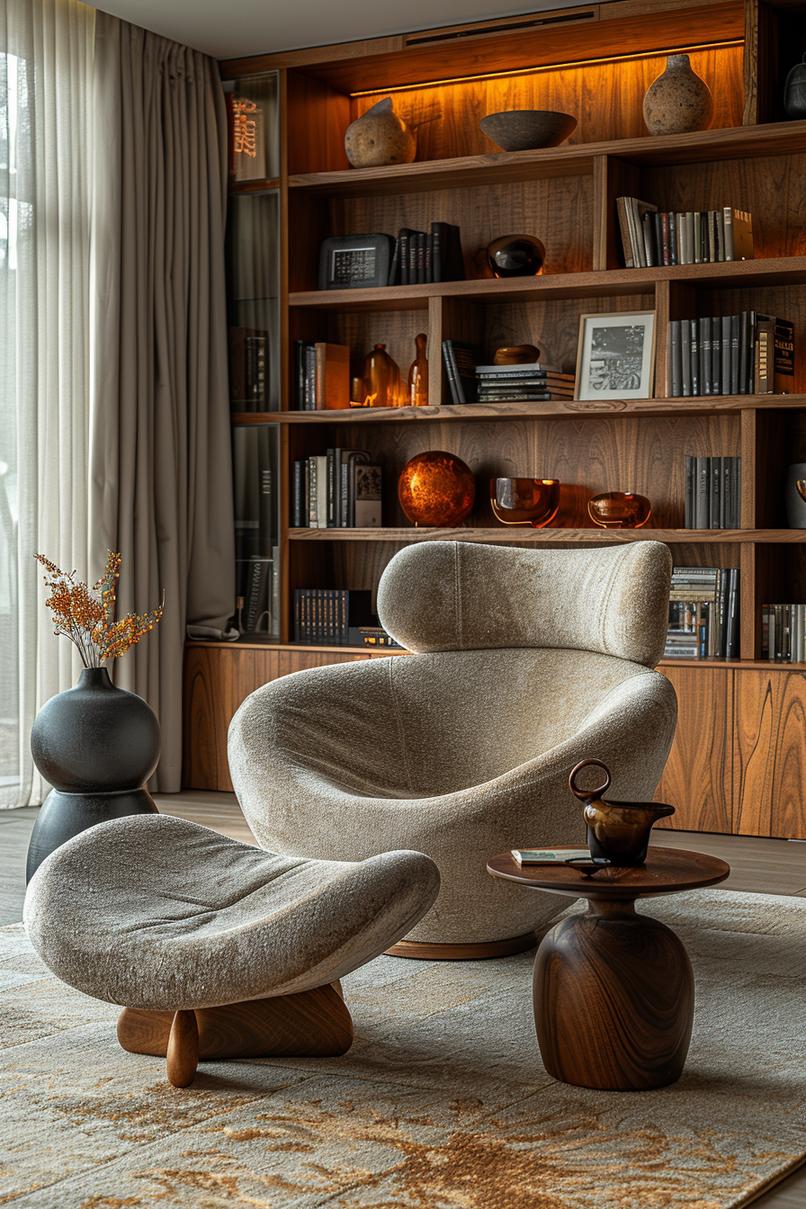 15 Best moody mid -century modern living room ideas 19 5. Elegant in the middle of the century Lounge Chair-2