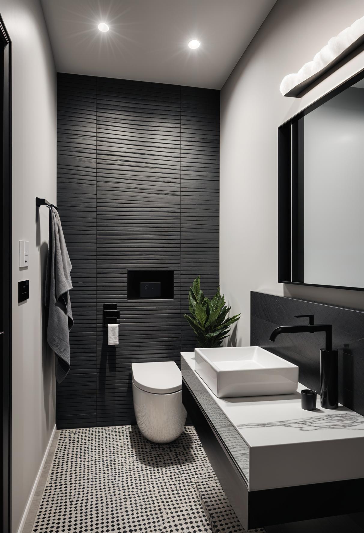 15 Genius half bathroom decor ideas 19 12. Elegant monochrome bathroom inspiration-0