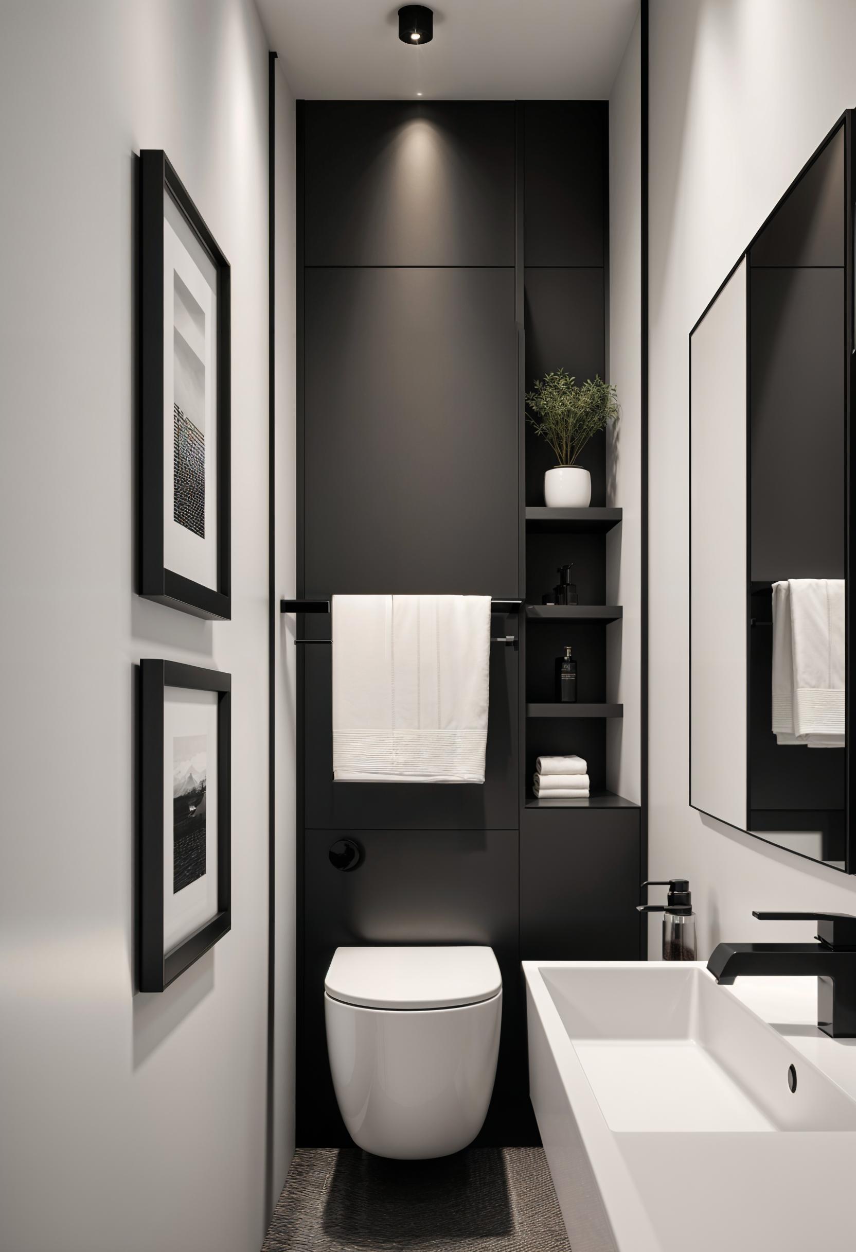 15 Genius half bathroom decor ideas 20 12. Elegant monochrome bathroom inspiration-1
