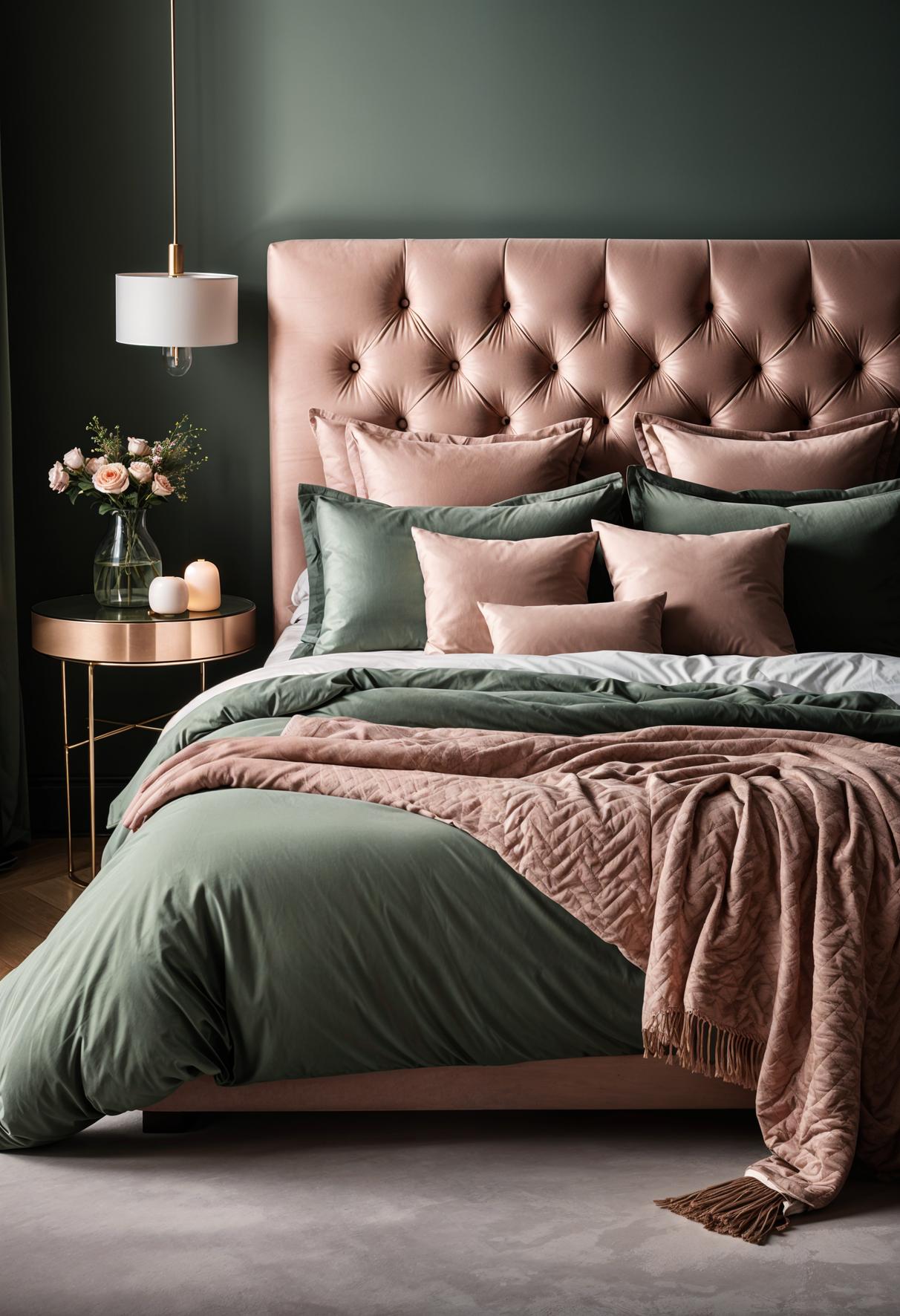 30 Chic Sage Green and Blush Bedroom Ideas 15 5. Elegant Sage Green Bedding Combinations-0
