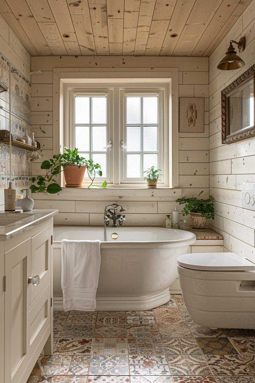 15 beautiful Shiplap bathroom styles to impress your guests 16 7. Elegant vintage shipap bathroom inspiration-1