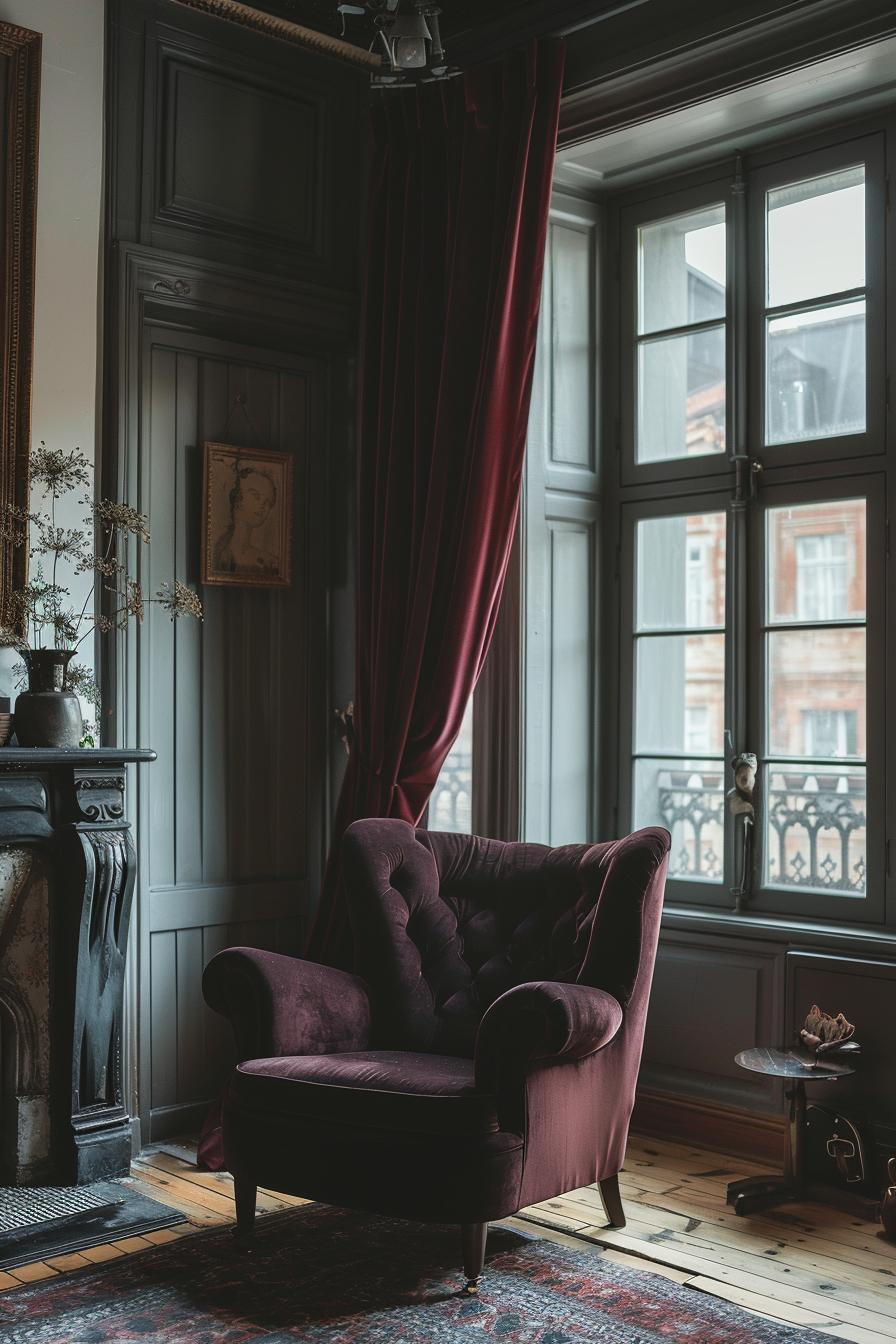 15 trendy, moody neutral living room designs to inspire 10 5. Elegant vintage Velvet Drapery Layers-0
