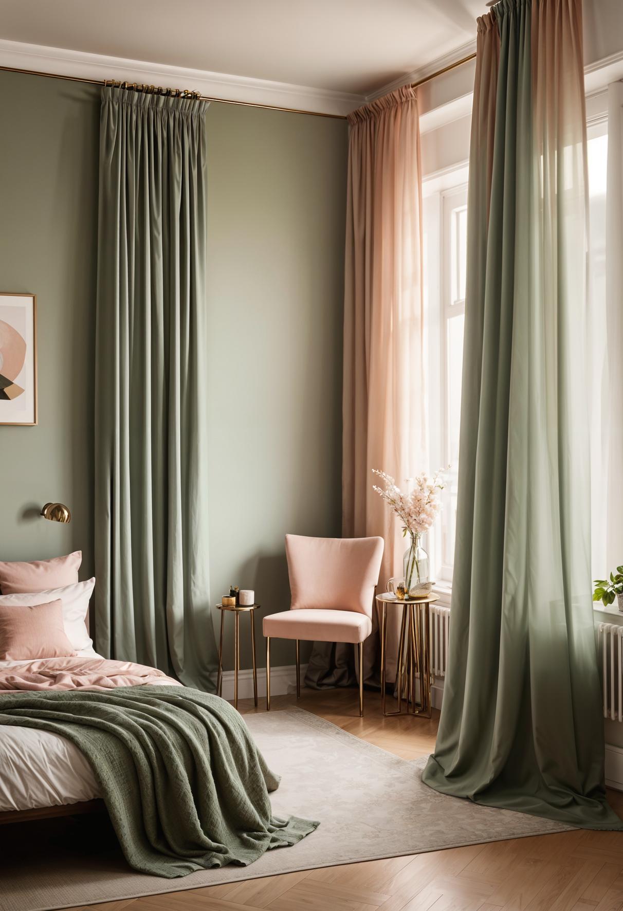 30 Chic Sage Green and Blush Bedroom Ideas 17 7. Elegant Window Treatment Combinations-0