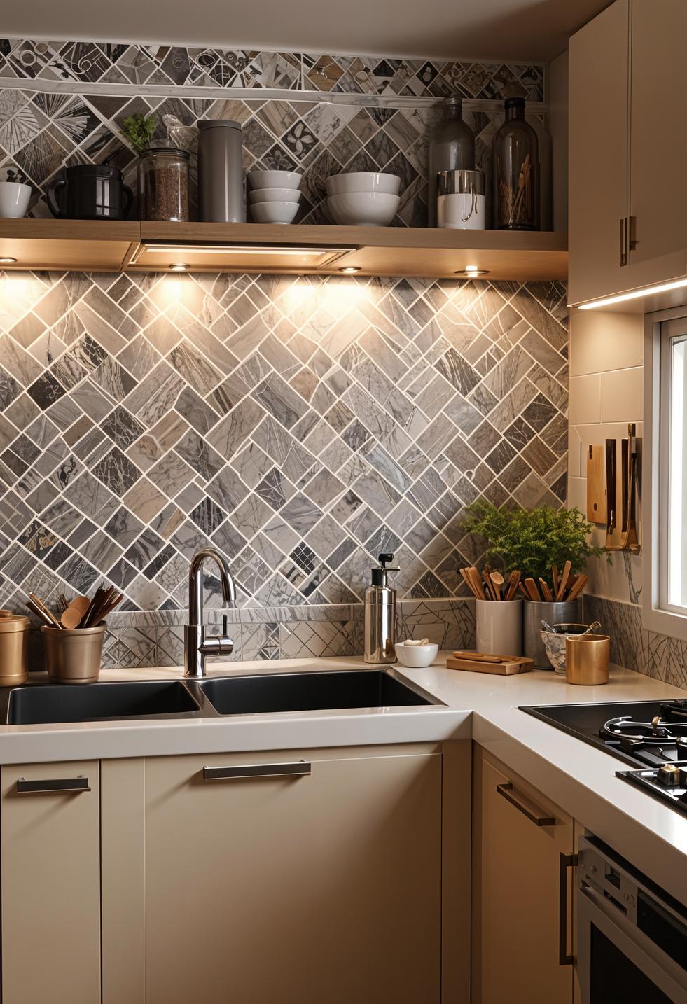 20 Genius tiny kitchen ideas for small apartments 18 6. Raise the apartments with patterned tile-1
