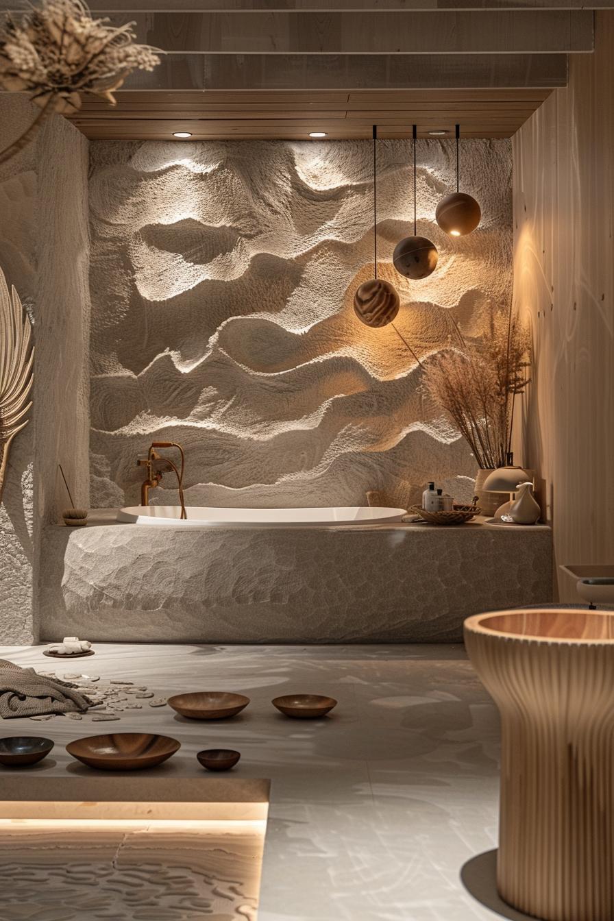 21 breathtaking bathroom wall decoration ideas to inspire them 38 19. Lift your bathroom with sculpture-0