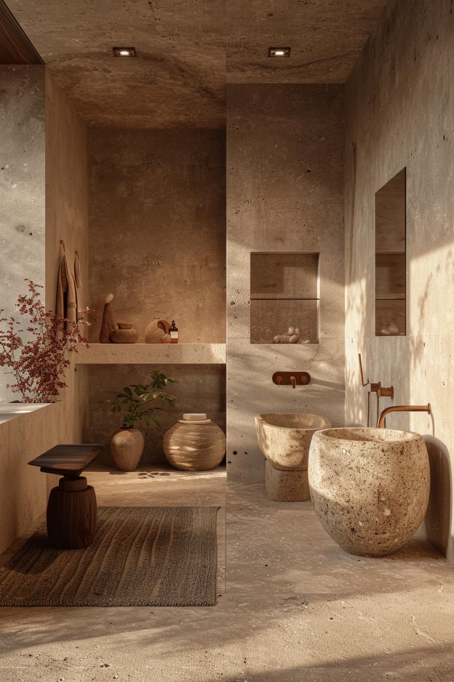 21 breathtaking bathroom wall decoration ideas to inspire them 39 19. Lift your bathroom with sculpture-1