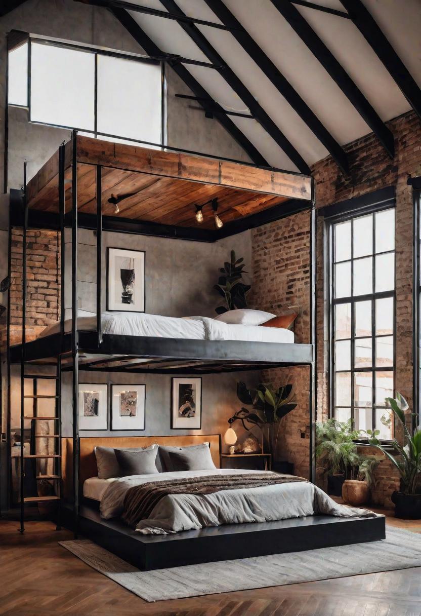 25 Eklektische Schlafzimmerideen für einen einzigartigen Raum 32 18. Erhöhte Betten im Loft Living-0