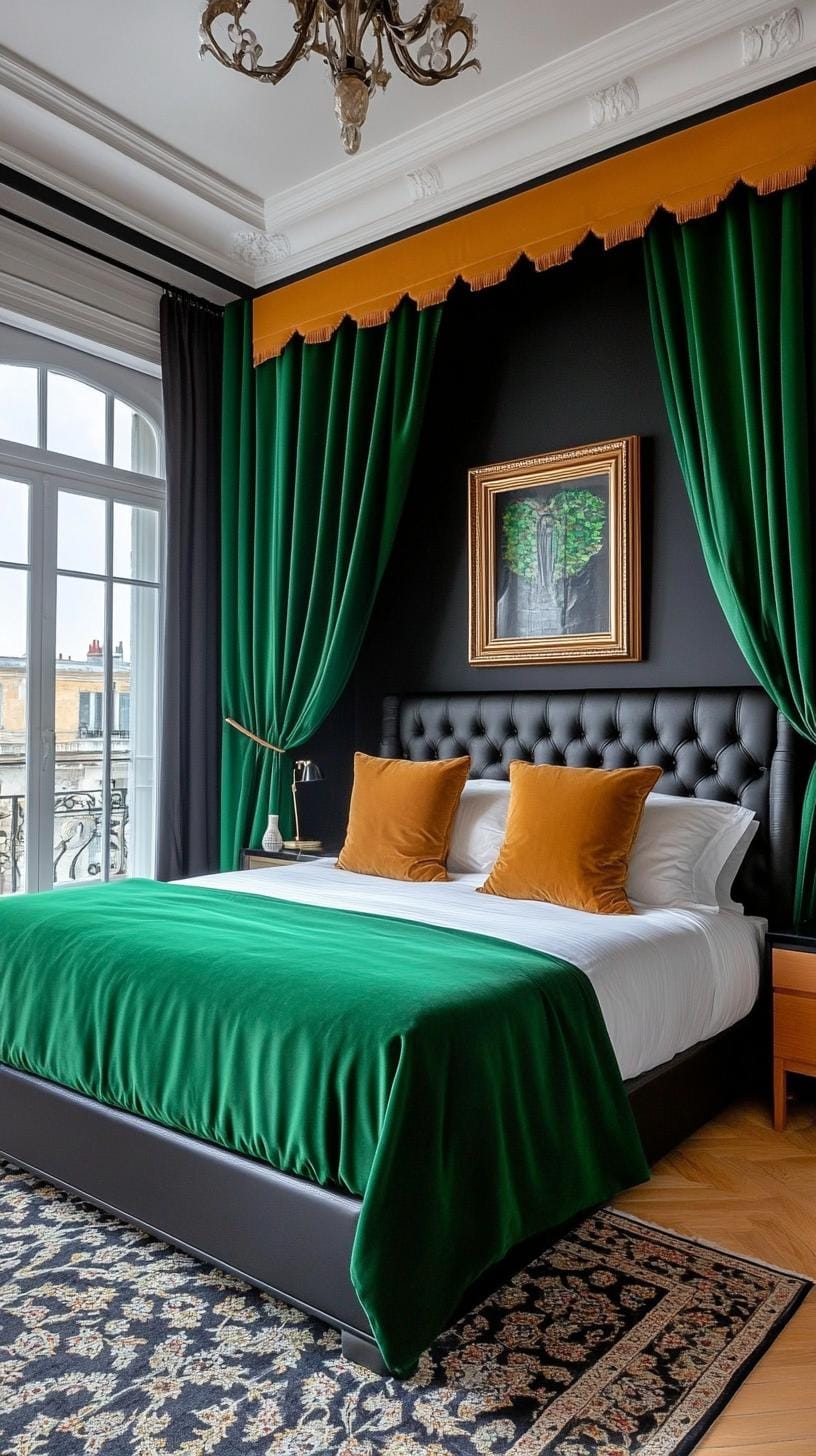 20 elegant black and green bedroom ideas that you have to see 7 2. Emer head accents: integrate