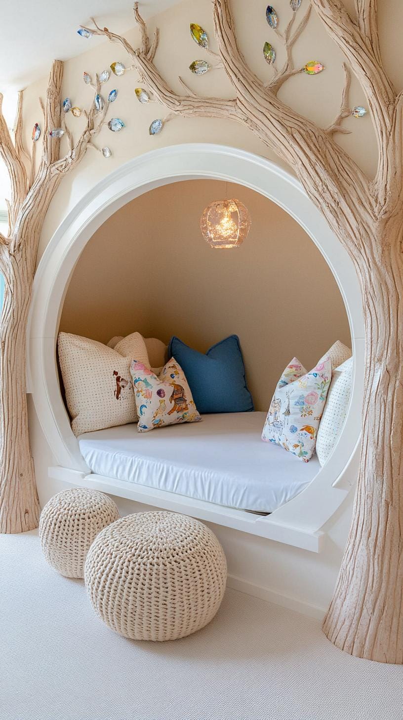 21 Enchanted Forest Nurily Ideas for a magical mood 52 19. Enchanted Glimmer Nook with crystal accents and gentle lighting-0