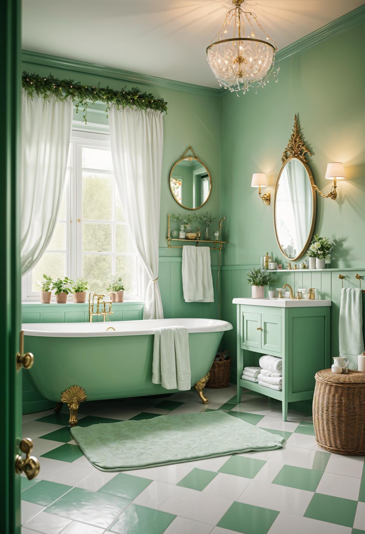 27 wunderschöne grüne Badezimmerideen für einen frischen Look 39 27. Enchanted Green Badezimmermöbel-0