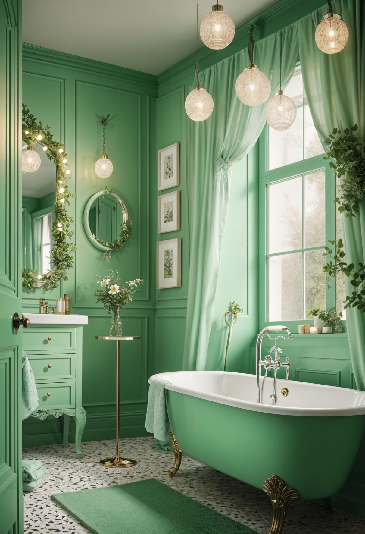 27 wunderschöne grüne Badezimmerideen für einen frischen Look 40 27. Enchanted Green Badezimmermöbel-1