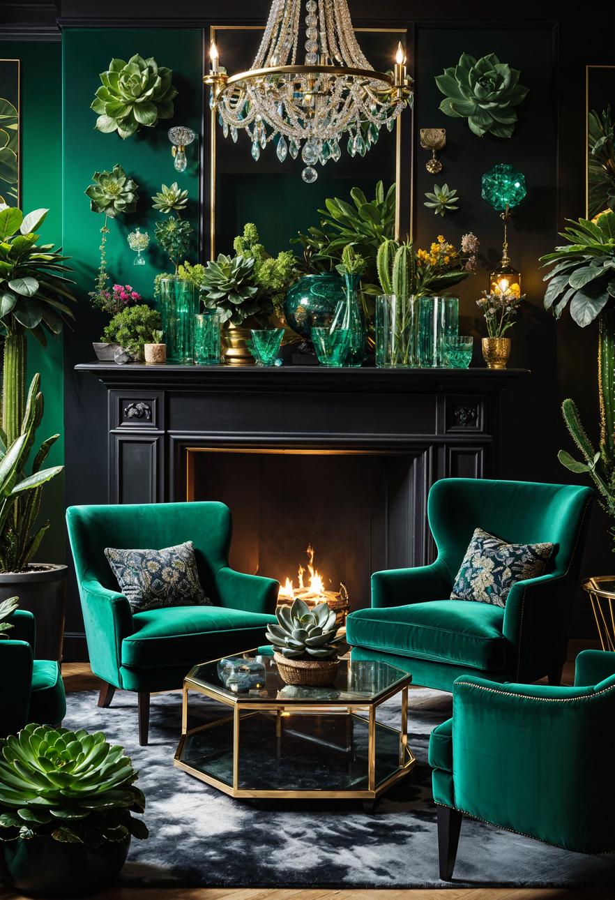 35 Gorgeous Dark Boho Living Room Inspirations 8 4. Enchanting Dark Boho Retreat-1