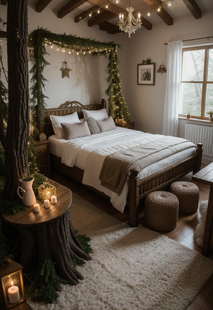 25 Eklektische Schlafzimmer Ideen für einen einzigartigen Raum 13 6. bezaubernde Waldschlafzimmer-Dekor-0