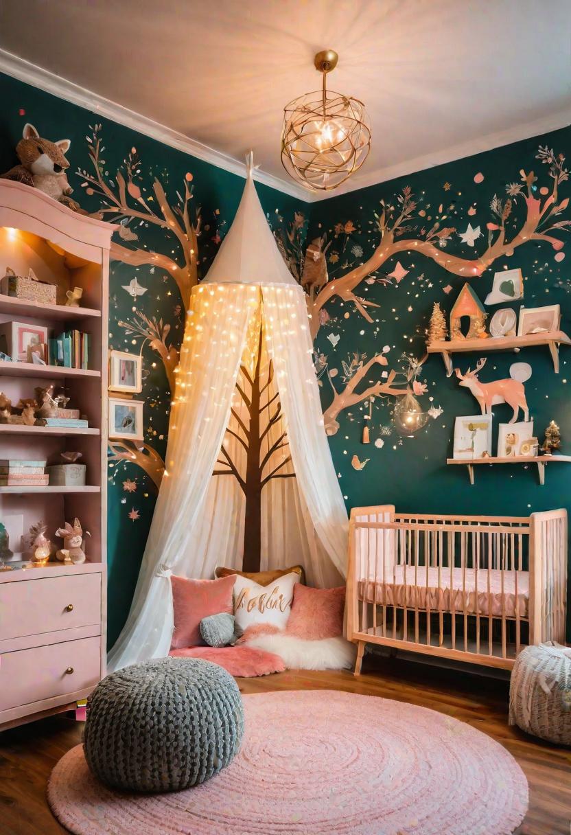 33 Enchanting Girl Nursery Ideas: Chic Decor for Her First Room 5 1. Enchanting Woodland Nursery Decor-2
