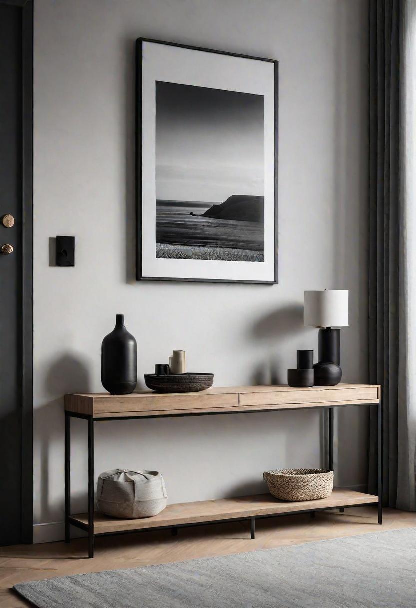 Small Space, Big Impact: 34 Minimalist Living Room Ideas for Every Apartment 13 11. Entryway Organization with Slim Console-0