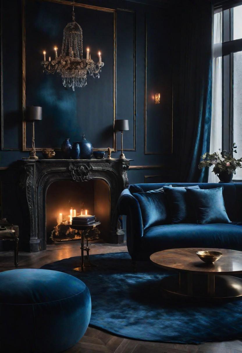 29 Moody Wohnzimmer Ideen: Erstellen Sie eine bezaubernde Atmosphäre 25 23. Ehereal Sapphire Lounge Decor-0