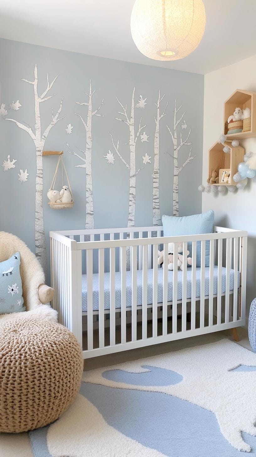 21 Enchanted Forest Nurily Ideas for a magical mood 18 6. Essential Twilight Grove with a cool blue and silvery color-0