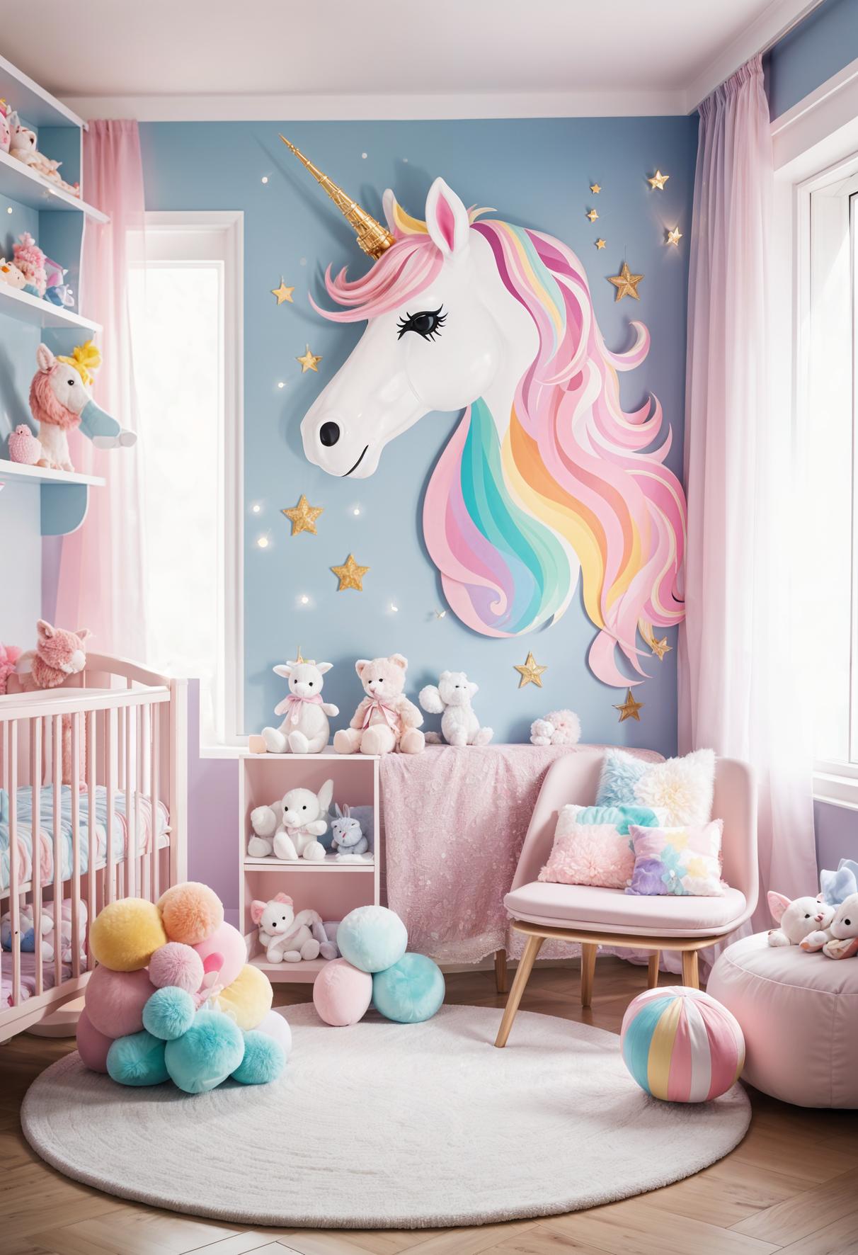 48 Super Cute Dream Room Inspirations for Ultimate Coziness! 43 31. Ethereal Unicorn Nursery Design-0