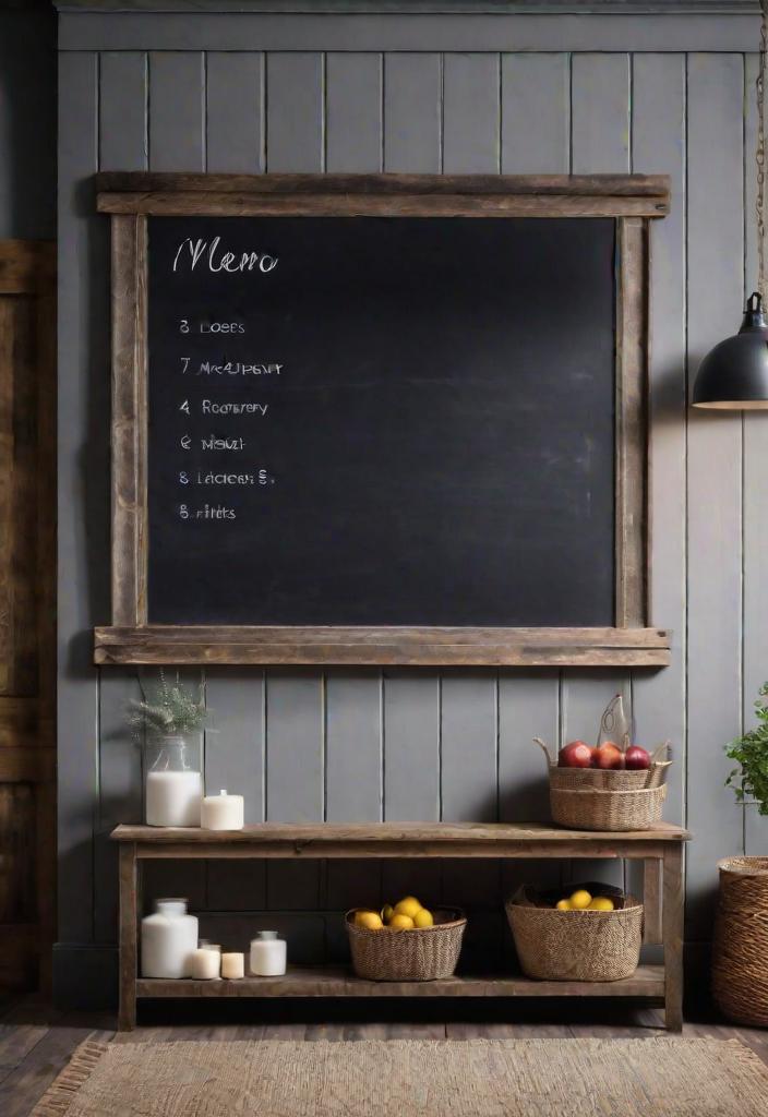 25 Charming Farmhouse Living Room Ideas For 2024 22 20. Family message Chalkboard-0